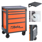 Beta carrello arancio RSC24 5 cassetti con porta carta, porta documenti e mensola