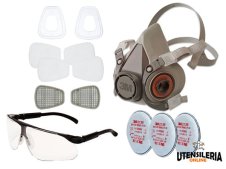 Kit semimaschera 6200 riutilizzabile con filtri e occhiali 3M