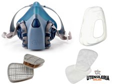 Kit semimaschera riutilizzabile 3M 7523 taglia L con filtri A2P3 R Kit semimaschera riutilizzabile 3M 7523 taglia L con filtri A2P3 R