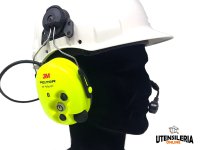 Cuffie antirumore 3M Peltor XPI con attacco elmetto, Bluetooth e microfono dinamico 31dB