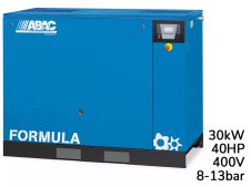 Compressore rotativo a vite ABAC Formula 30kW velocità fissa su basamento, 8-13 bar