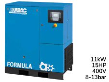 Compressore rotativo a vite ABAC Formula E 11kW velocità fissa con essiccatore, 8-13 bar