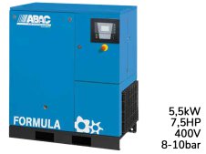 Compressore rotativo a vite ABAC Formula E 5,5kW velocità fissa con essiccatore, 8-10 bar