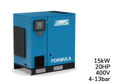 Compressore rotativo a vite ABAC Formula I 15kW velocità variabile su basamento, 4-13 bar