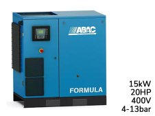 Compressore rotativo a vite ABAC Formula I 15X velocità variabile su basamento, 4-13 bar