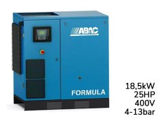 Compressore rotativo a vite ABAC Formula I 18,5kW velocità variabile su basamento, 4-13 bar