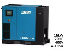 Compressore rotativo a vite ABAC Formula IE 15X velocità variabile con essiccatore, 4-13 bar