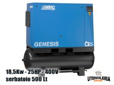 Compressore ABAC rotativo a vite velocità fissa GENESIS 18,5/C67/500 serbatoio 500Lt