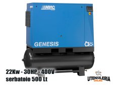 Compressore ABAC rotativo a vite velocità fissa GENESIS 22/C67/500 serbatoio 500Lt