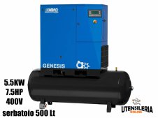 Compressore ABAC rotativo a vite velocità fissa GENESIS 5.5/500 C55 serbatoio 500Lt Compressore ABAC rotativo a vite velocità fissa GENESIS 5.5/500 C55 serbatoio 500Lt