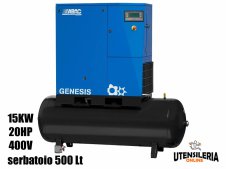 Compressore ABAC rotativo a vite velocità variabile GENESIS I 15/10/500 serbatoio 500Lt Compressore ABAC rotativo a vite velocità variabile GENESIS I 15/10/500 serbatoio 500Lt