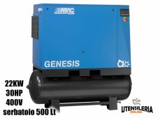 Compressore ABAC rotativo a vite velocità variabile GENESIS I 22/10/500 serbatoio 500Lt Compressore ABAC rotativo a vite velocità variabile GENESIS I 22/10/500 serbatoio 500Lt