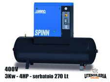 Compressore ABAC rotativo a vite SPINN 3 / 270 400V serbatoio 270Lt