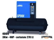 Compressore ABAC rotativo a vite SPINN 3 / 270 400V serbatoio 270Lt Compressore ABAC rotativo a vite SPINN 3 / 270 400V serbatoio 270Lt