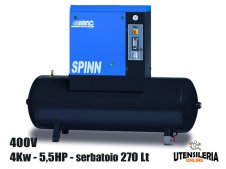 Compressore ABAC rotativo a vite SPINN 4 / 270 e 4 / 270 ST 400V serbatoio 270Lt Compressore ABAC rotativo a vite SPINN 4 / 270 e 4 / 270 ST 400V serbatoio 270Lt