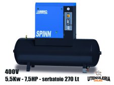 Compressore ABAC rotativo a vite SPINN 5.5M / 270 400V serbatoio 270Lt Compressore ABAC rotativo a vite SPINN 5.5M / 270 400V serbatoio 270Lt