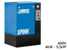 Compressore elettropneumatico ABAC Spinn 4 400V a pavimento ad avviamento diretto, 8-10 bar