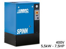 Compressore elettropneumatico ABAC Spinn 5,5 400V a pavimento ad avviamento diretto, 8-10 bar