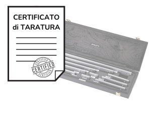 Certificato di taratura ACCREDIA blocchetti pianparalleli 100-300mm incertezza 0,3 + 2,8