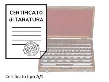 Certificato di taratura ACCREDIA tipo A/1 blocchetti pianparalleli 0.5-100mm