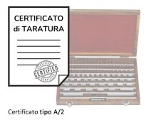 Certificato di taratura ACCREDIA tipo A/2 blocchetti pianparalleli 0.5-100mm