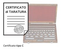 Certificato di taratura ACCREDIA tipo C blocchetti pianparalleli 0.5-100mm