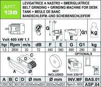 Levigatrice da banco a nastro Aceti con smerigliatrice a mola, 1,1kW 400V