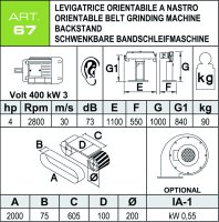 Levigatrice a nastro orizzontale Aceti 75x2000mm, 3kW 400V