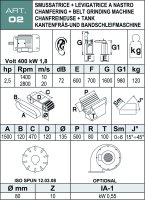 Macchina levigatrice a nastro orientabile con smussatrice, 1,9 kW 400V