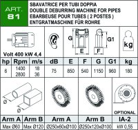Sbavatrice per tubi Aceti con doppia spazzola in fili metallici, spessore max 120mm