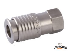 Prese con attacco femmina Aignep 63192 INOX 316L per aria compressa, 1/4"-1/2" (2pz) Prese con attacco femmina Aignep 63192 INOX 316L per aria compressa, 1/4"-1/2" (2pz)