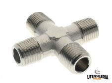 Raccordi a croce maschio Aignep 6030 per aria compressa, acqua e olio (10pz) Raccordi a croce maschio Aignep 6030 per aria compressa, acqua e olio (10pz)