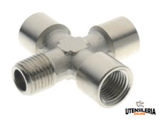 Raccordi a croce maschio-femmina Aignep 6025 per aria compressa, acqua e olio (10pz) Raccordi a croce maschio-femmina Aignep 6025 per aria compressa, acqua e olio (10pz)