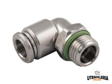 Raccordi a L orientabili maschio cilindrici INOX 316L Aignep 60115X, 4-14mm (2pz)