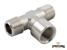 Raccordi a T femmina centrale Aignep 62420 in acciaio INOX 316L 1/8"-1/2" (10pz)