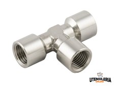 Raccordi a T femmina Aignep 62400 INOX 316L per industria alimentare e chimica, 1/8"-1/2" (10pz)