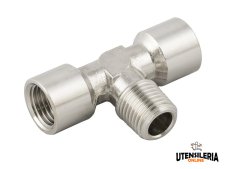 Raccordi a T maschio centrale Aignep 62440 in acciaio INOX 316L 1/8"-1/2" (10pz)