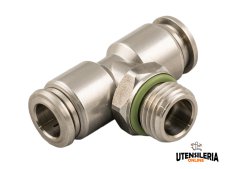 Raccordi a T orientabili maschio cilindrici INOX 316L Aignep 60215X, 6-14mm (2pz)