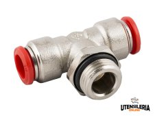 Raccordi a T orientabili maschio cilindrico Aignep 50216 per aria compressa (10pz)