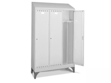 Armadio spogliatoio 3 scomparti Fami 1195x500x2141 mm con piedini e tetto inclinato