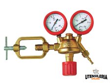 Riduttore di pressione 2 manometri per acetilene a staffa 230 bar Riduttore di pressione 2 manometri per acetilene a staffa 230 bar