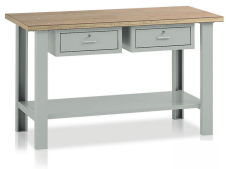 Banco con 2 cassetti Tecnotelai Classic con piano in legno 1500x750x900mm