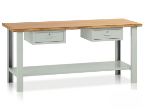 Banco con 2 cassetti Tecnotelai Classic con piano in legno 2000x750x900mm