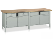 Banco con armadietti e cassetti Tecnotelai Classic piano in legno 2500x750x900mm