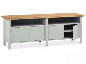 Banco con armadietti Tecnotelai Classic piano in legno 2500x750x900mm