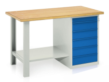 Banco con cassettiera 6 cassetti Tecnotelai piano in legno 1500x750x900mm