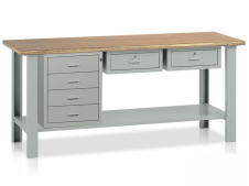 Banco con cassettiera e cassetti Tecnotelai Classic con piano in legno 2000x750x900mm