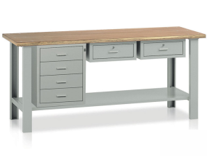 Banco con cassettiera e cassetti Tecnotelai Classic con piano in legno 2000x750x900mm