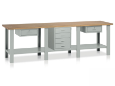 Banco con cassettiera e cassetti Tecnotelai Classic con piano in legno 3000x750x900mm