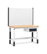 Banco da lavoro Fami regolabile piano in legno, cassetto e parete 150CM WORK1516